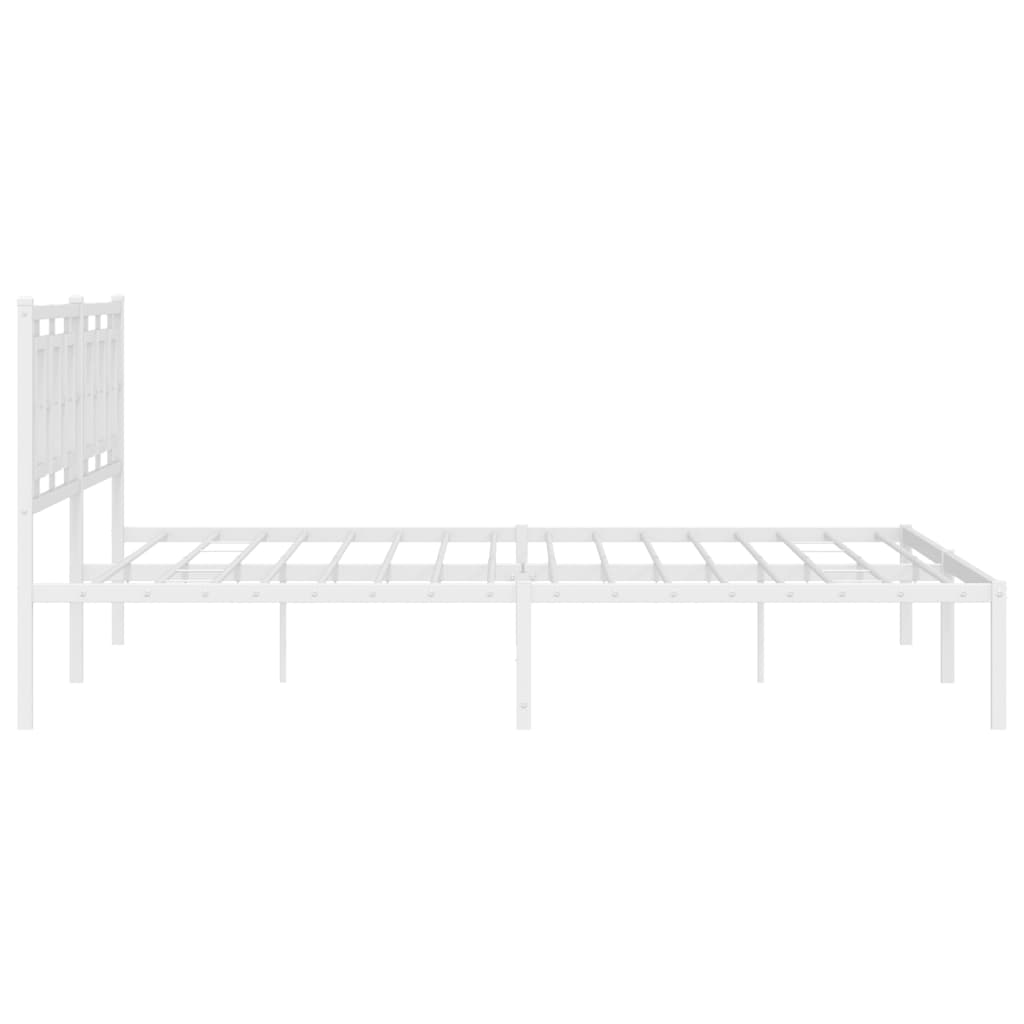 vidaXL Cadre de lit métal sans matelas et tête de lit blanc 200x200 cm