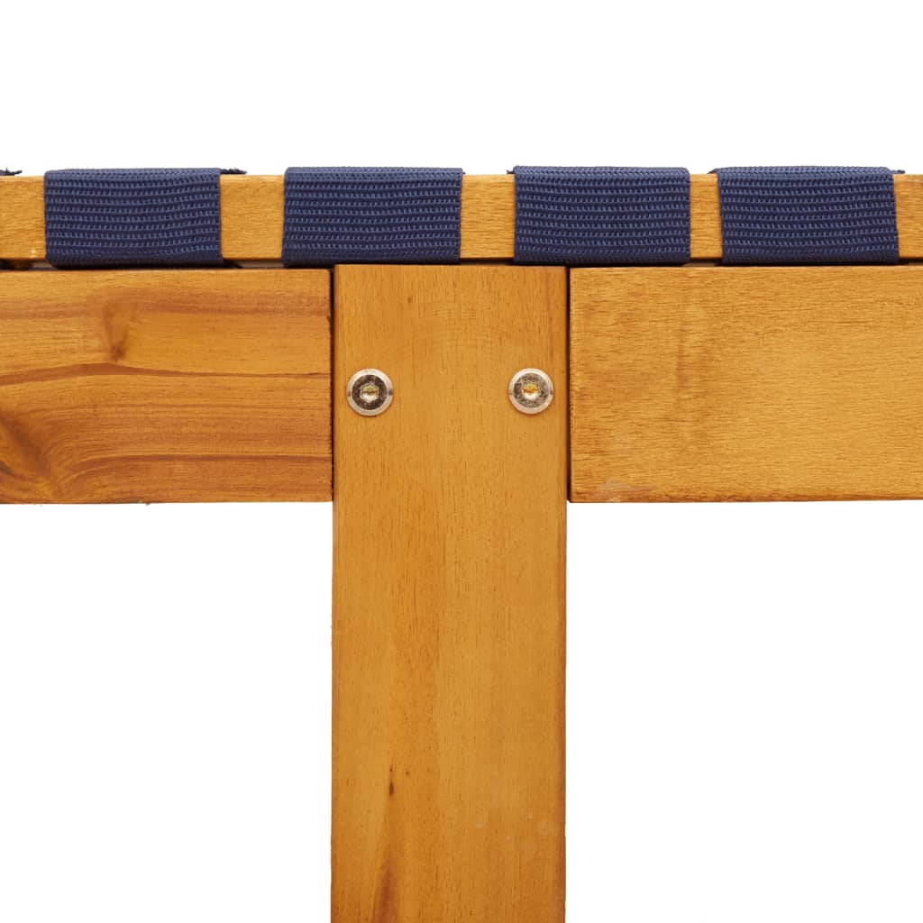 vidaXL Chaises longues lot de 2 et table bleu foncé bois massif acacia