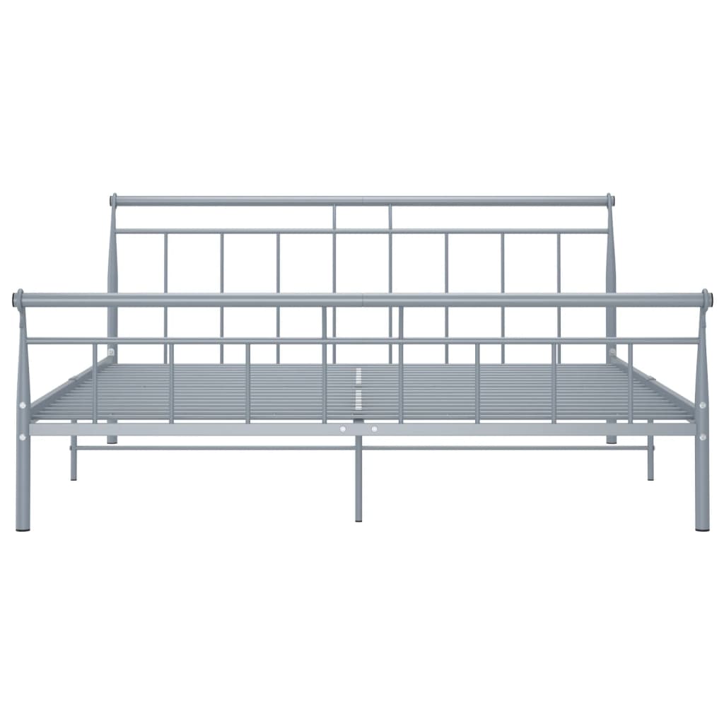 vidaXL Cadre de lit sans matelas gris métal 180x200 cm