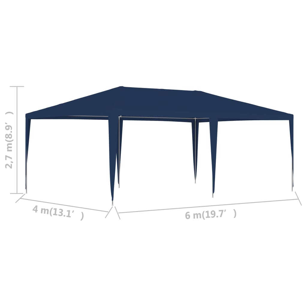 vidaXL Tente de réception 4x6 m bleu