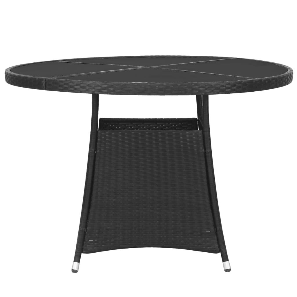 vidaXL Ensemble à manger de jardin 7 pcs Résine tressée Noir