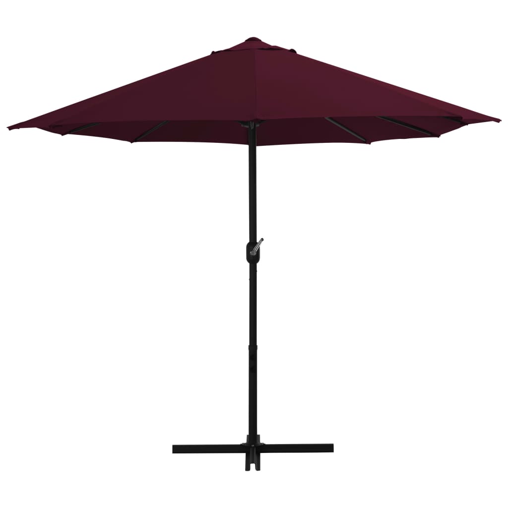 vidaXL Parasol d'extérieur avec mât en aluminium rouge bordeaux