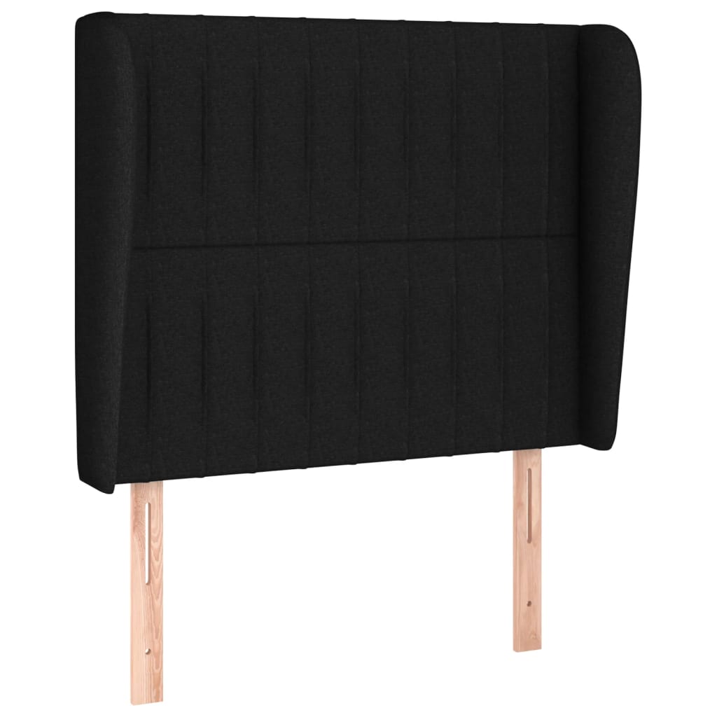 vidaXL Tête de lit avec oreilles Noir 83x23x118/128 cm Tissu