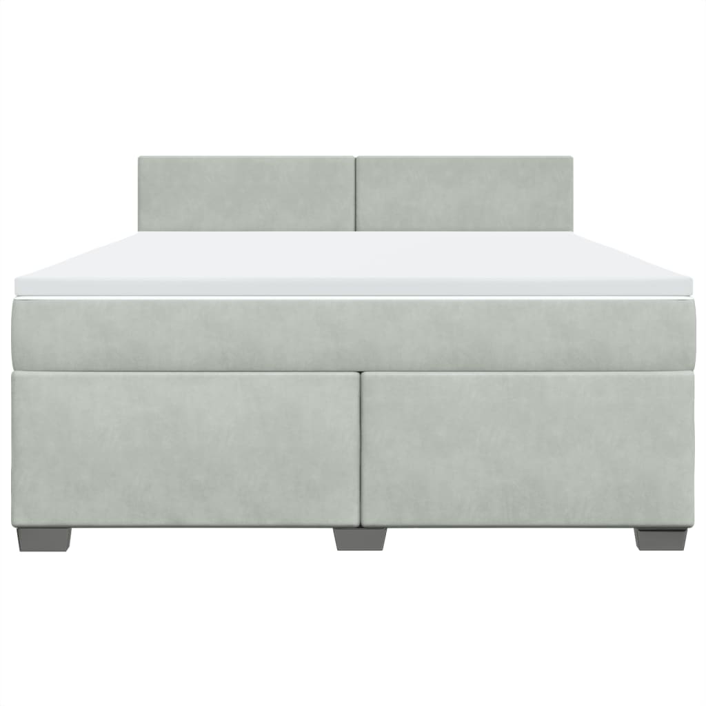 vidaXL Sommier à lattes de lit et matelas Gris clair 180x200cm Velours