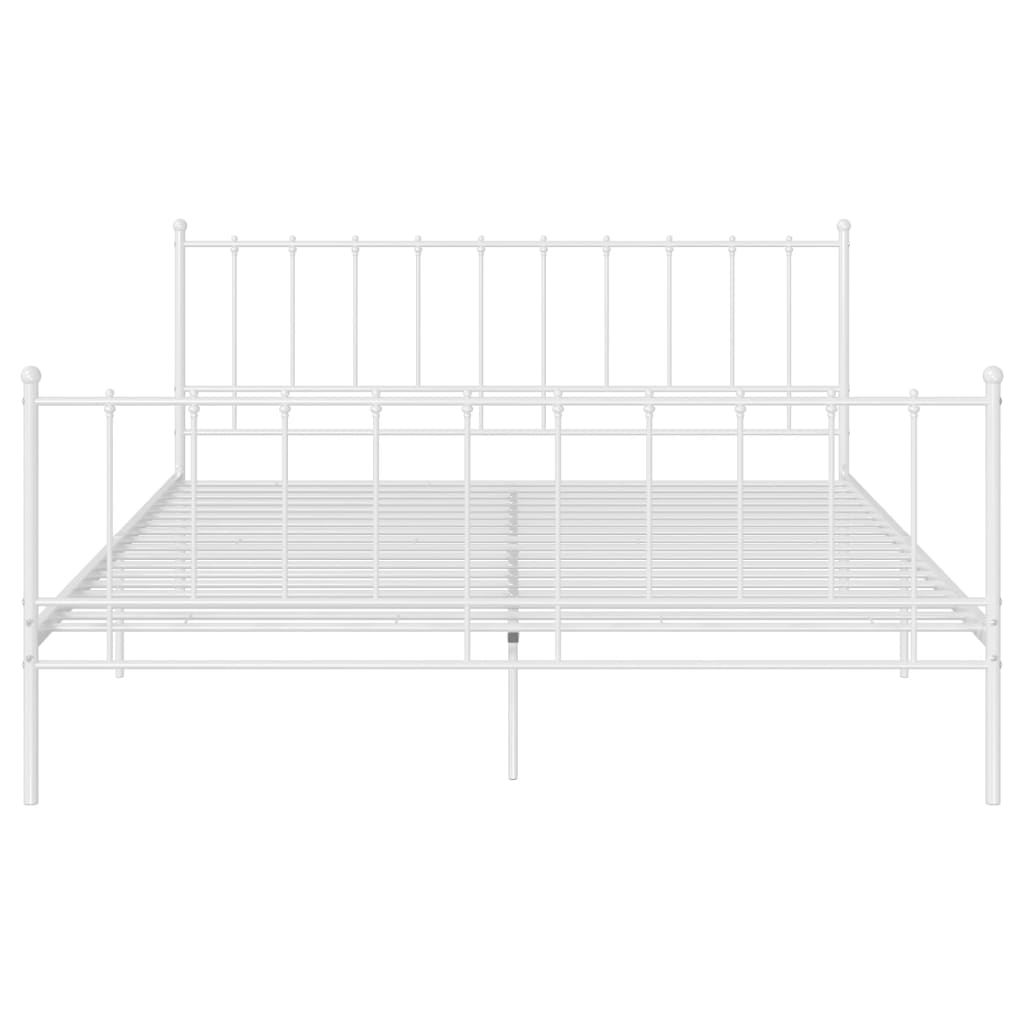 vidaXL Cadre de lit sans matelas blanc métal 140x200 cm