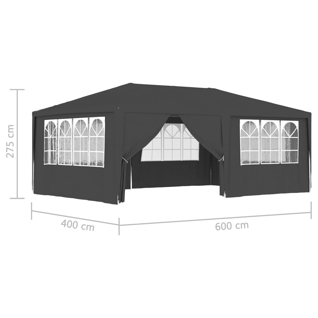 vidaXL Tente de réception et parois latérales 4x6 m Anthracite 90 g/m²