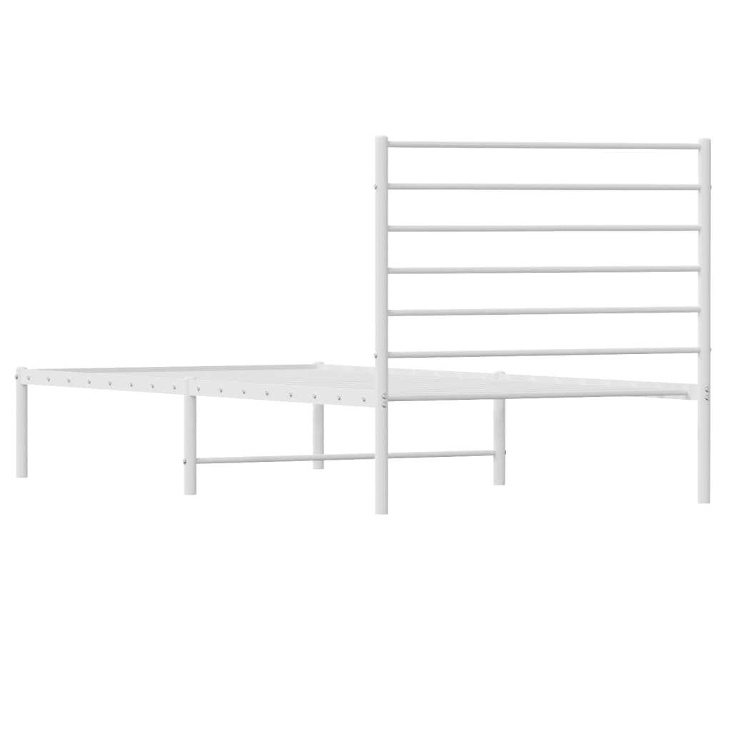 vidaXL Cadre de lit métal sans matelas et tête de lit blanc 100x200 cm