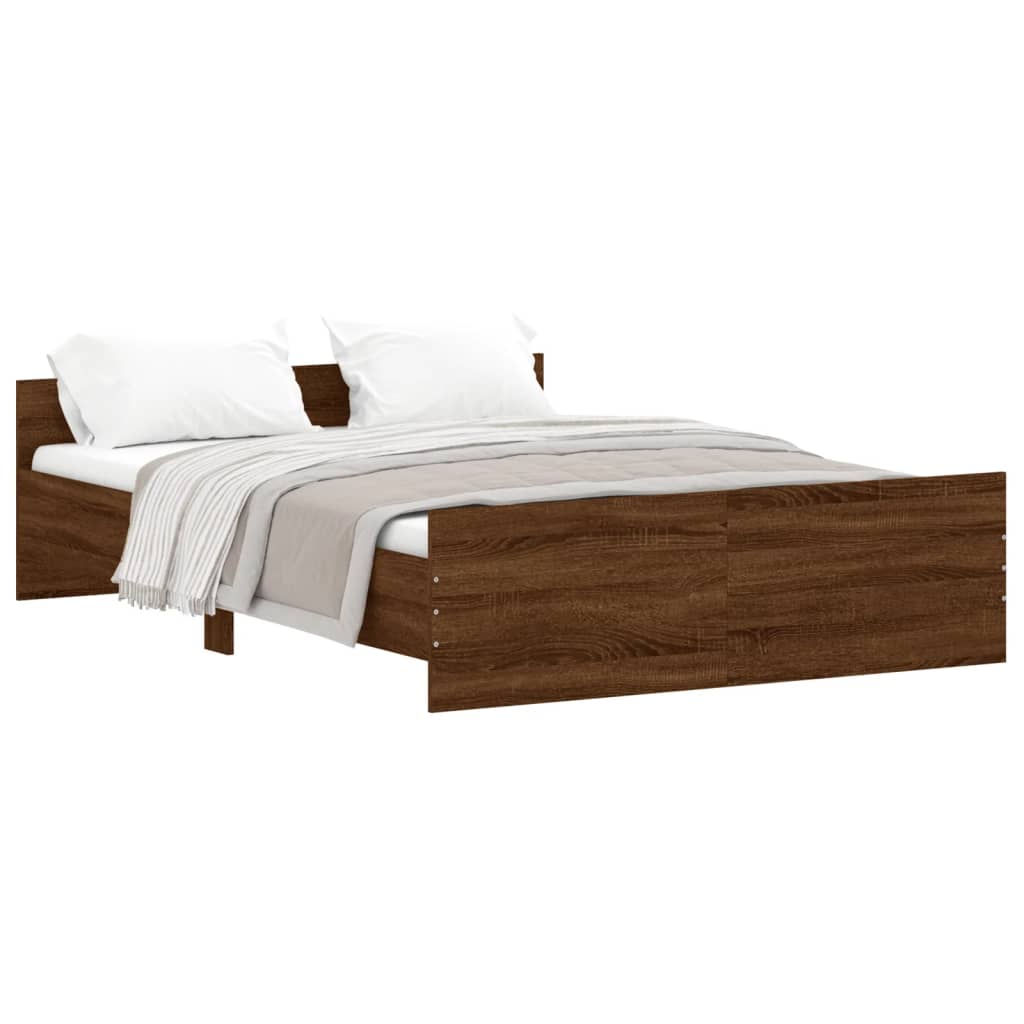 vidaXL Cadre de lit sans matelas chêne marron 140x190 cm