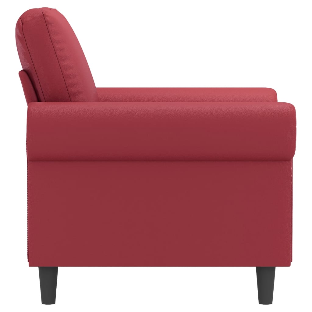 vidaXL Fauteuil Rouge bordeaux 60 cm Similicuir