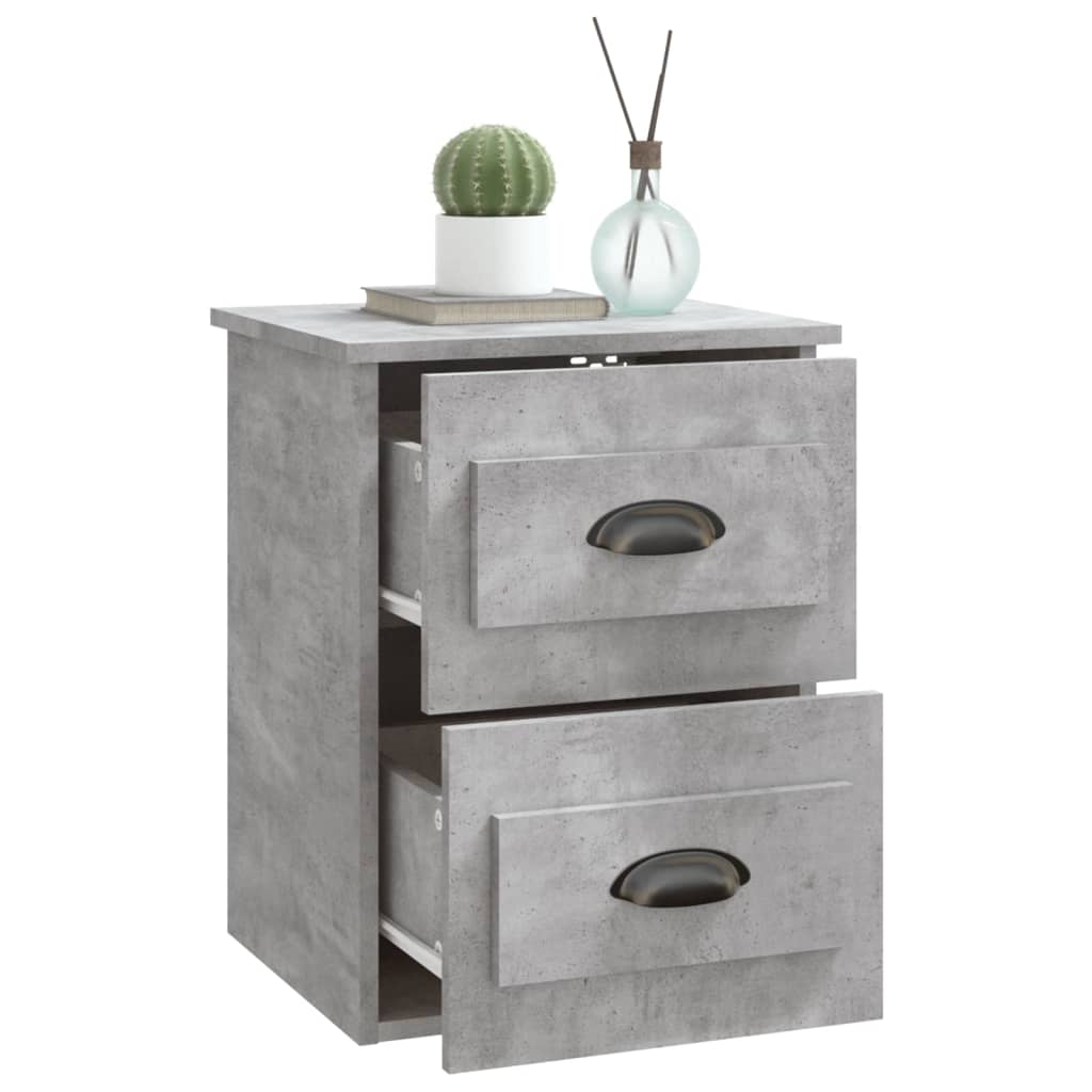 vidaXL Tables de chevet murales 2 pcs gris béton 41,5x36x53 cm