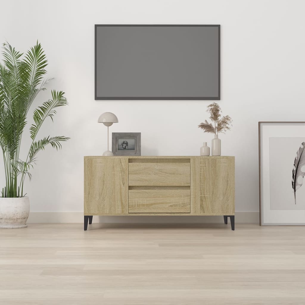 vidaXL Meuble TV Chêne sonoma 102x44,5x50 cm Bois d'ingénierie