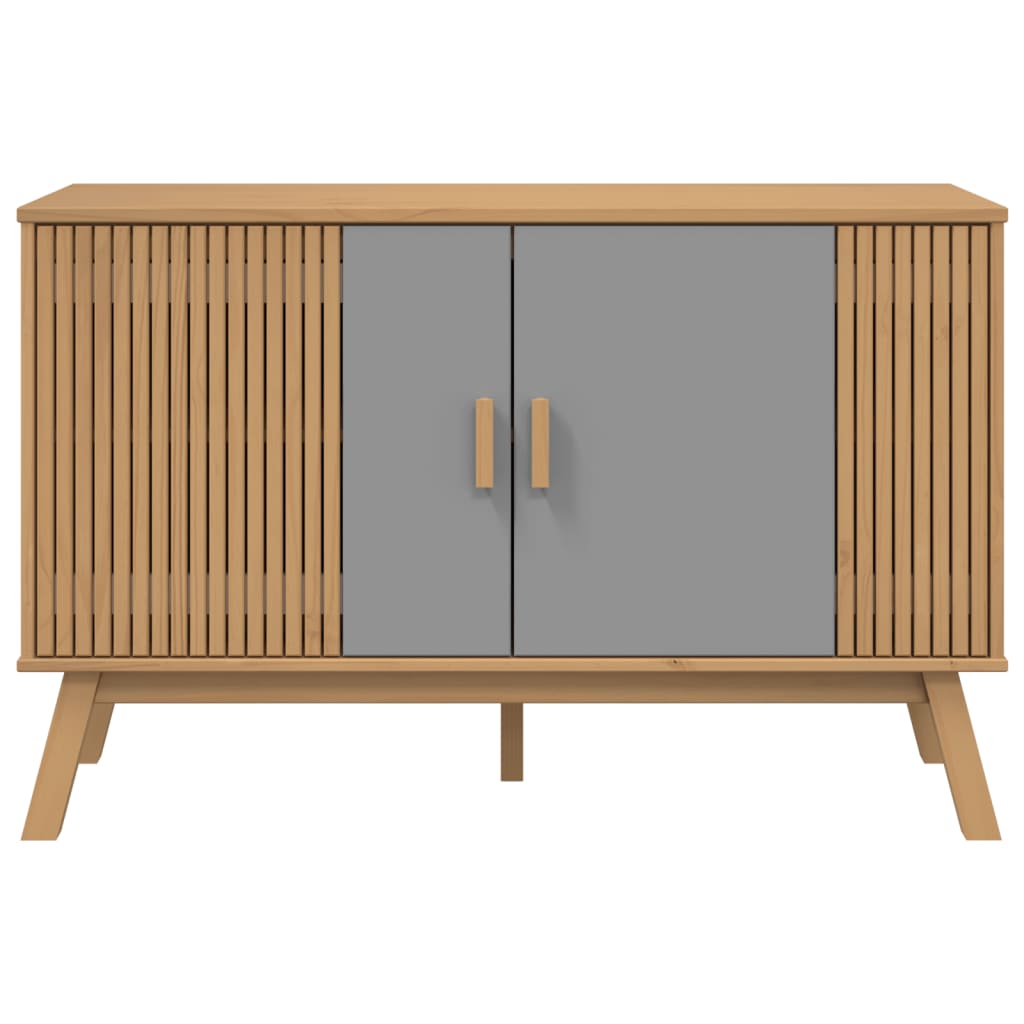 vidaXL Buffet OLDEN gris et marron 114x43x73,5 cm bois massif de pin