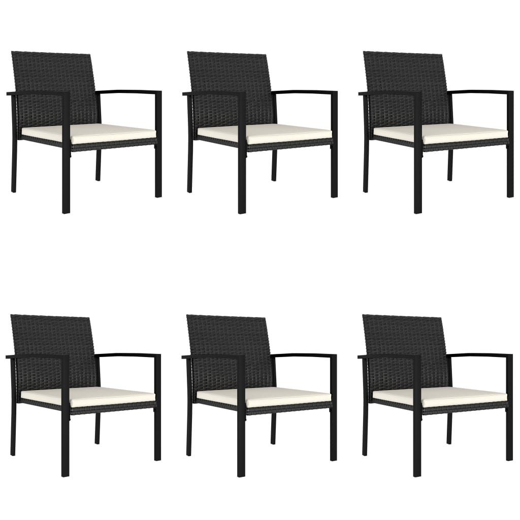 vidaXL Ensemble à manger de jardin 7 pcs Résine tressée Noir