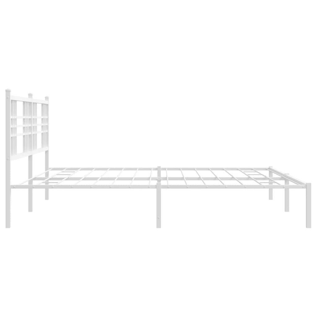 vidaXL Cadre de lit métal sans matelas et tête de lit blanc 193x203 cm