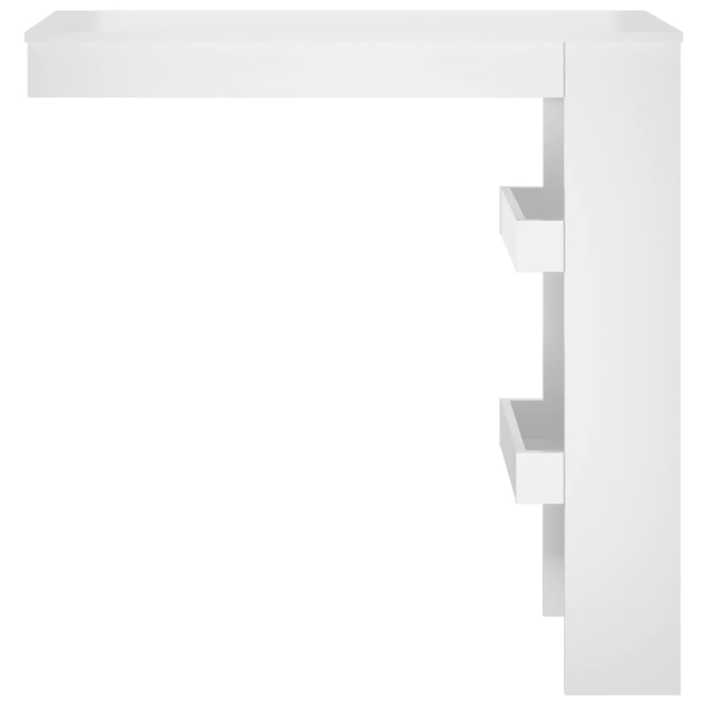 vidaXL Table bar mural Blanc Brillant 102x45x103,5cm Bois d'ingénierie