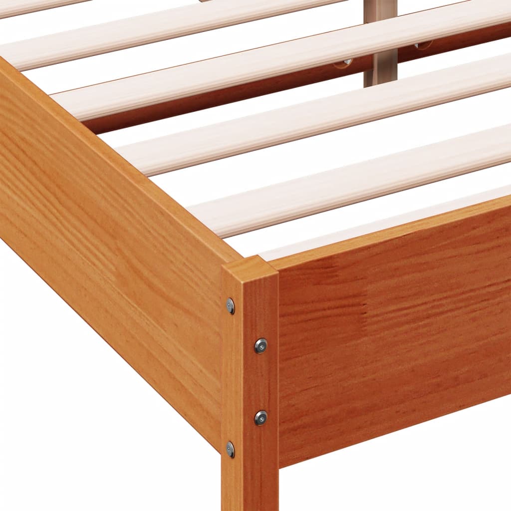 vidaXL Cadre de lit et tête de lit cire marron 160x200 cm bois de pin