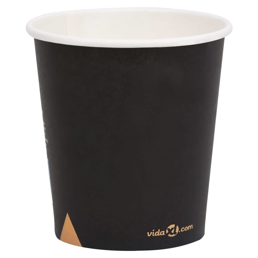 vidaXL Tasses à café en papier 200 ml 500 pcs Noir