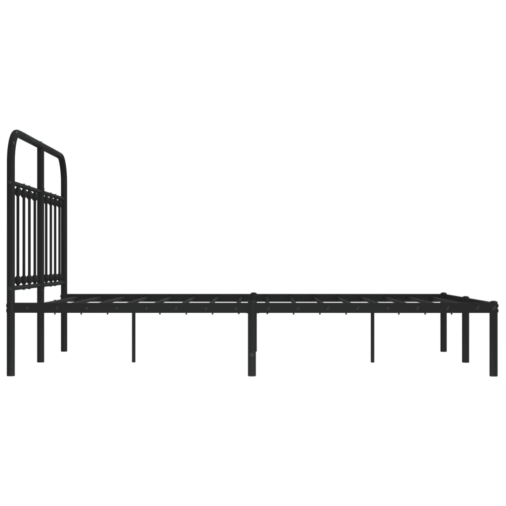 vidaXL Cadre de lit métal sans matelas avec tête de lit noir 150x200cm