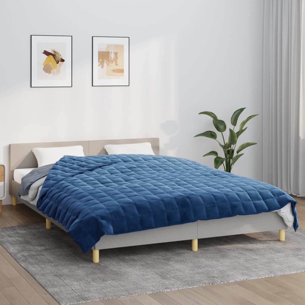 vidaXL Couverture lestée Bleu 220x240 cm 15 kg Tissu