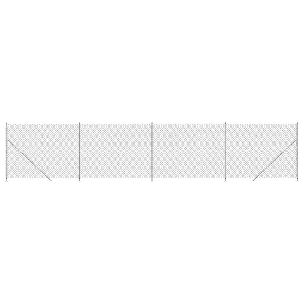 vidaXL Clôture en mailles de chaîne avec bride argenté 2x10 m