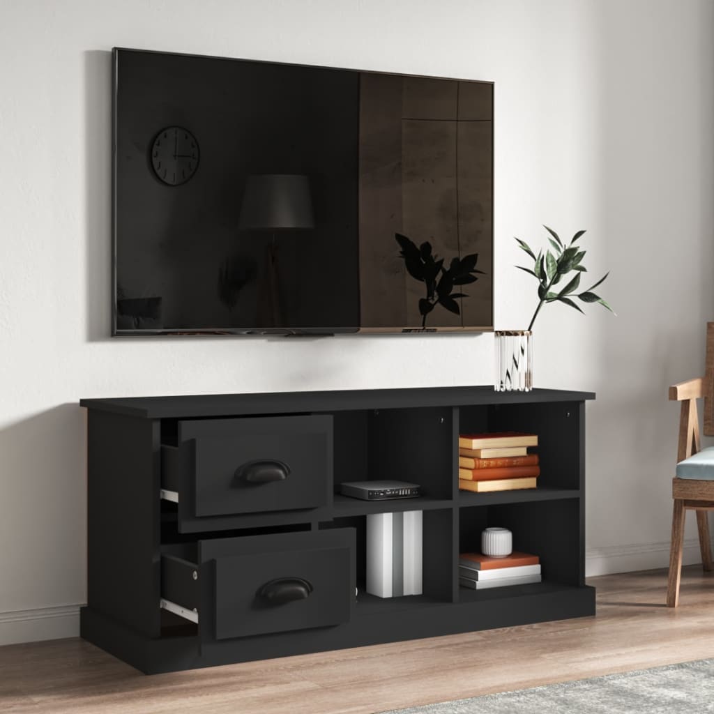 vidaXL Meuble TV noir 102x35,5x47,5 cm bois d'ingénierie
