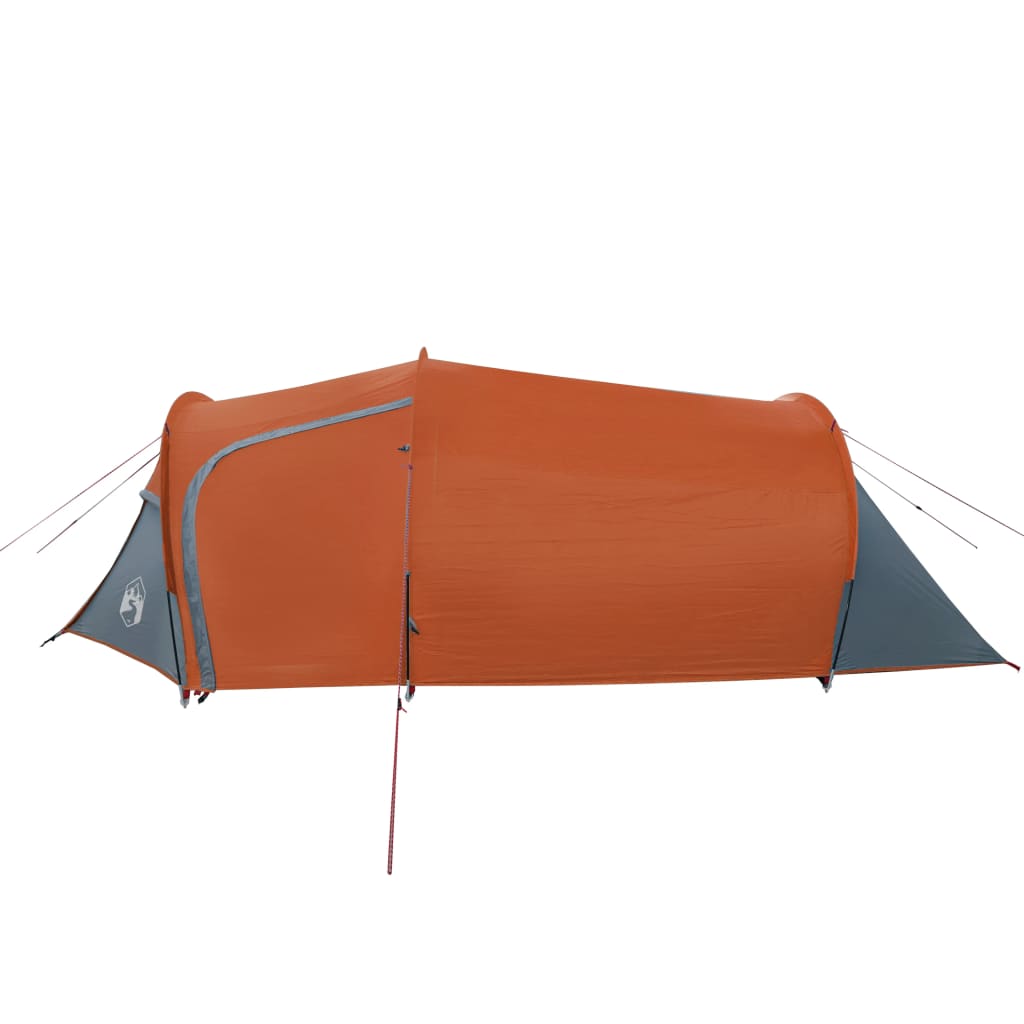 vidaXL Tente de camping tunnel 2 personnes gris et orange imperméable