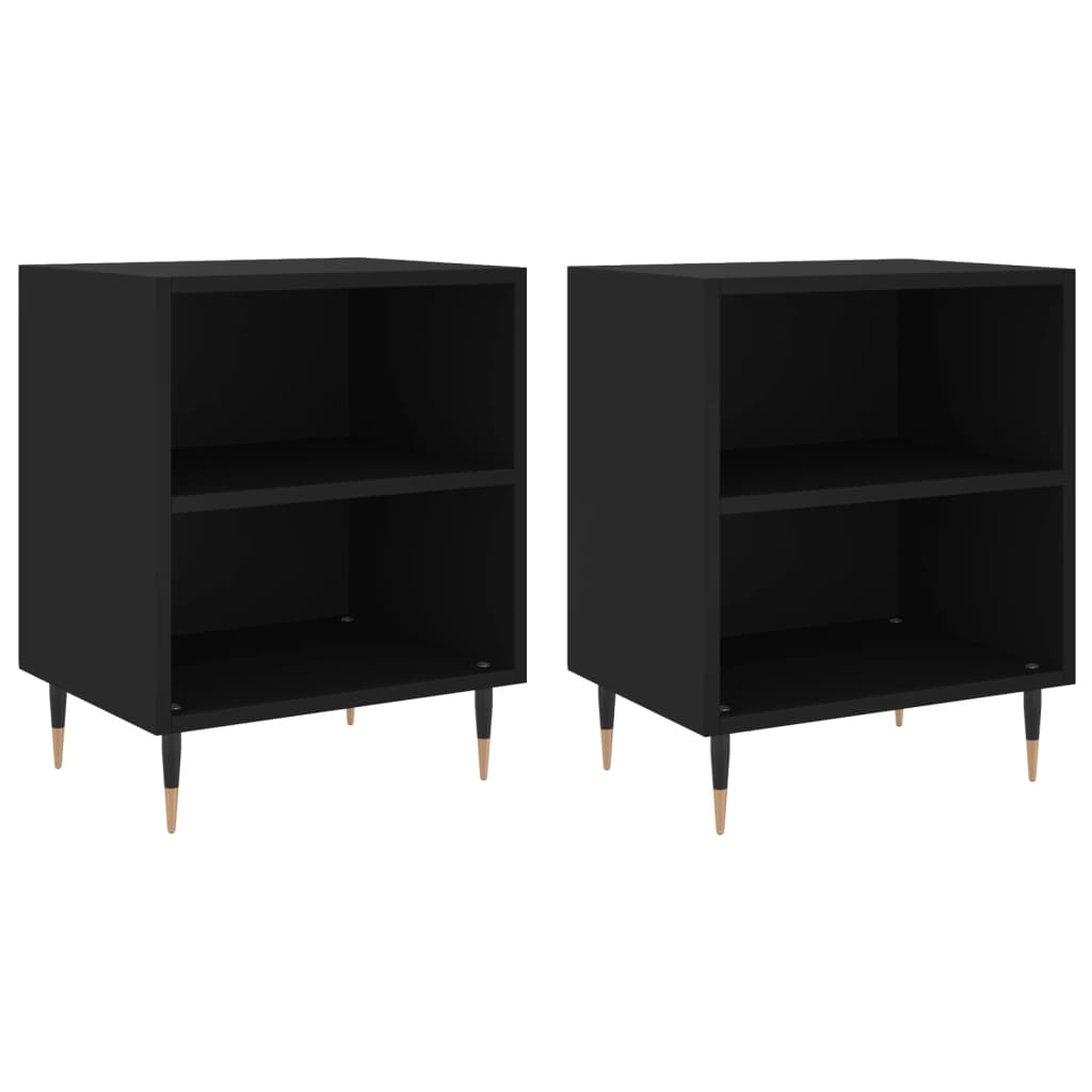 vidaXL Tables de chevet 2 pcs noir 40x30x50 cm bois d'ingénierie