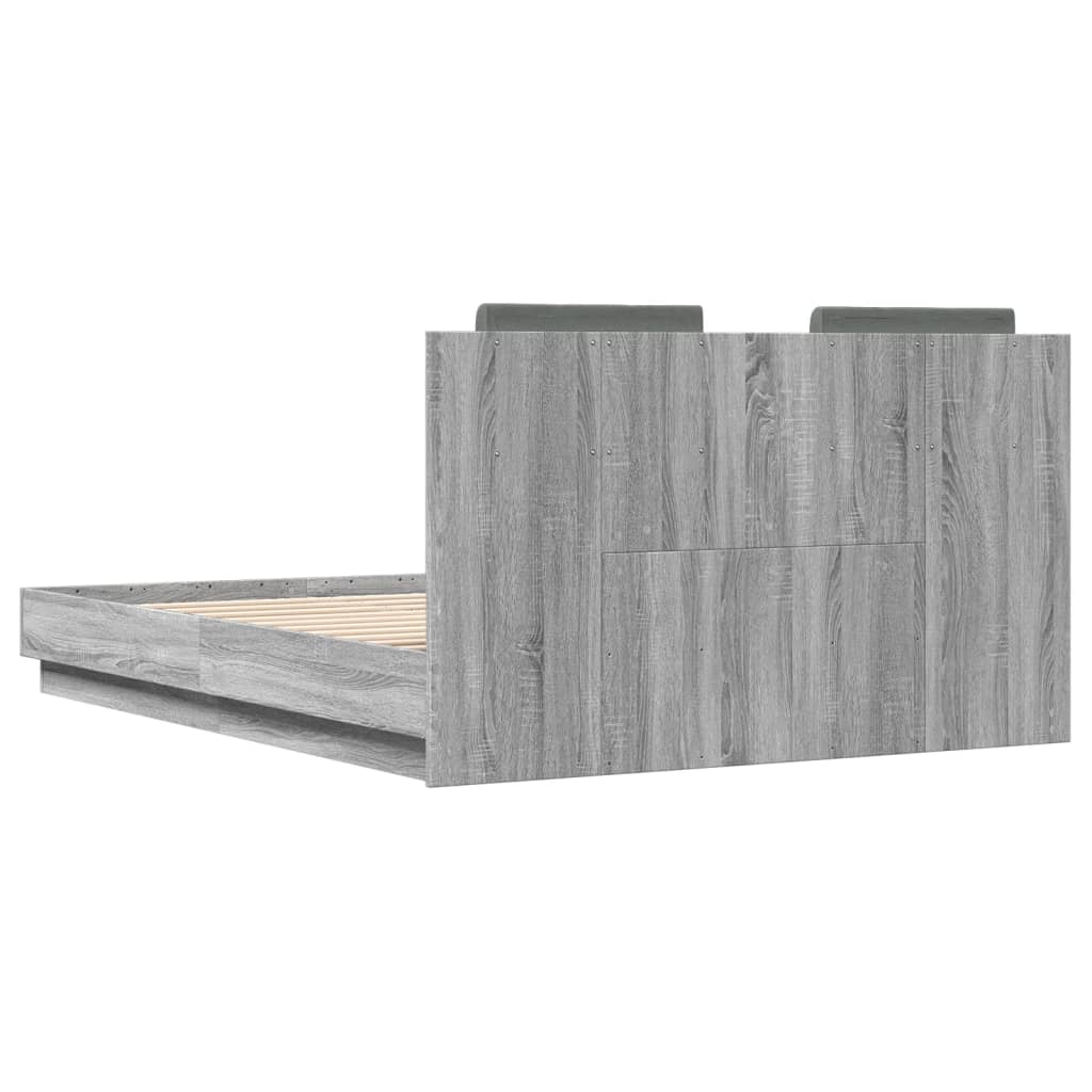 vidaXL Cadre de lit sans matelas sonoma gris 140x190 cm