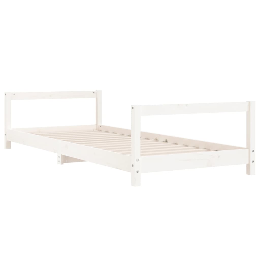 vidaXL Cadre de lit pour enfants blanc 90x190 cm bois de pin massif