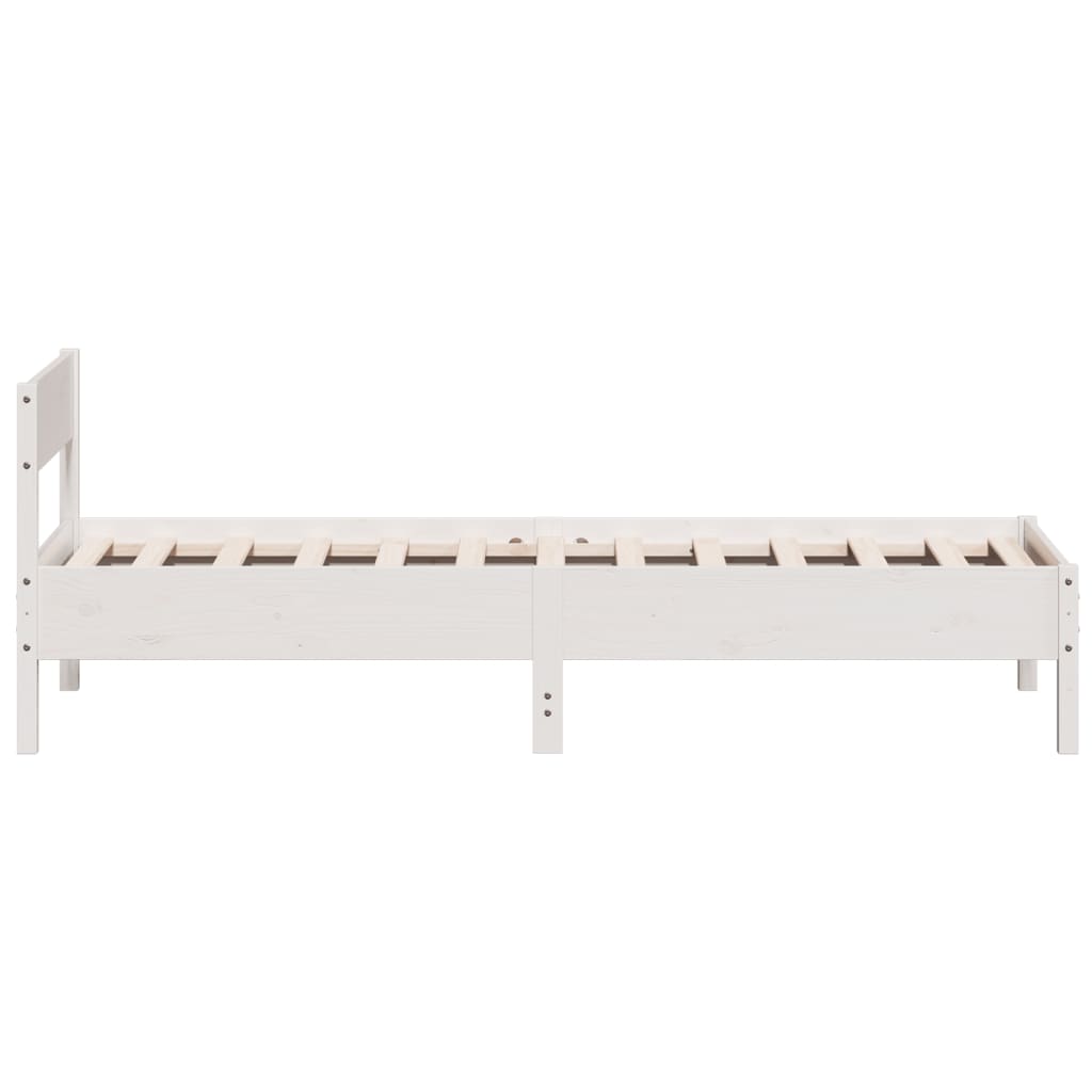 vidaXL Cadre de lit sans matelas blanc 90x200 cm bois de pin massif