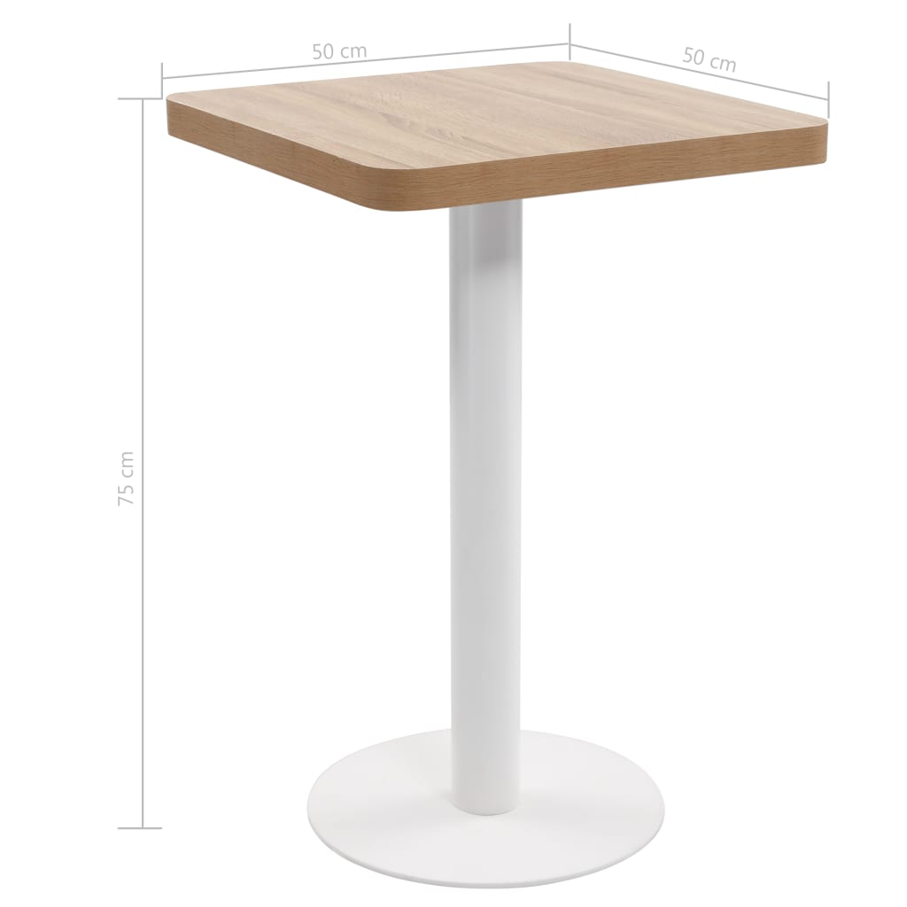 vidaXL Table de bistro Marron clair 50x50 cm MDF