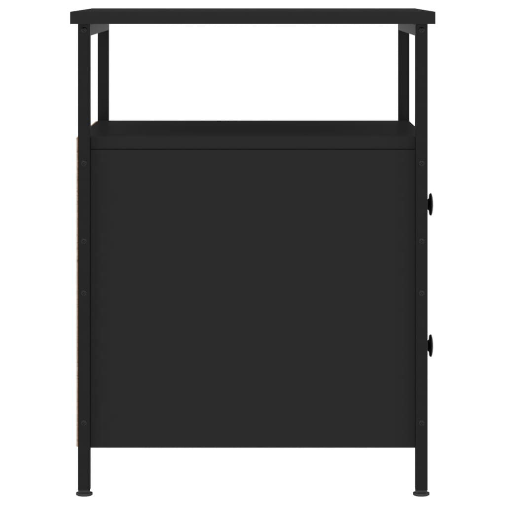 vidaXL Table de chevet noir 44x45x60 cm bois d’ingénierie