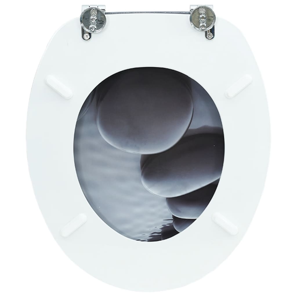 vidaXL Siège de toilette avec Couvercle MDF Pierres