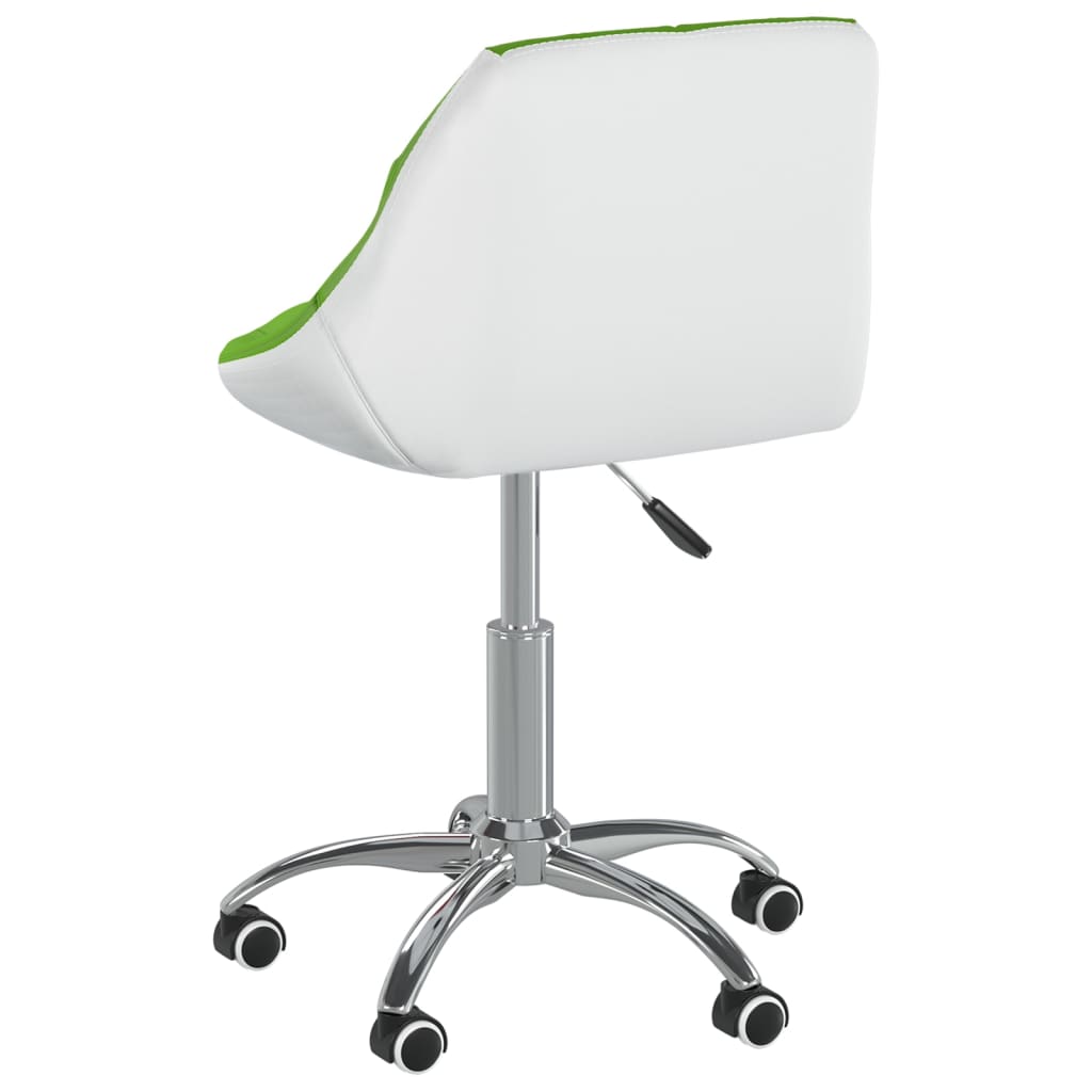 vidaXL Chaise pivotante de salle à manger Vert et blanc Similicuir