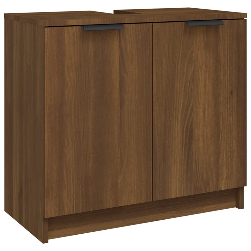 vidaXL Armoire de bain Chêne fumé 64,5x33,5x59 cm Bois d'ingénierie