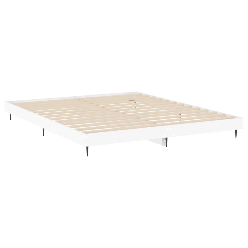 vidaXL Cadre de lit sans matelas blanc 150x200 cm bois d'ingénierie