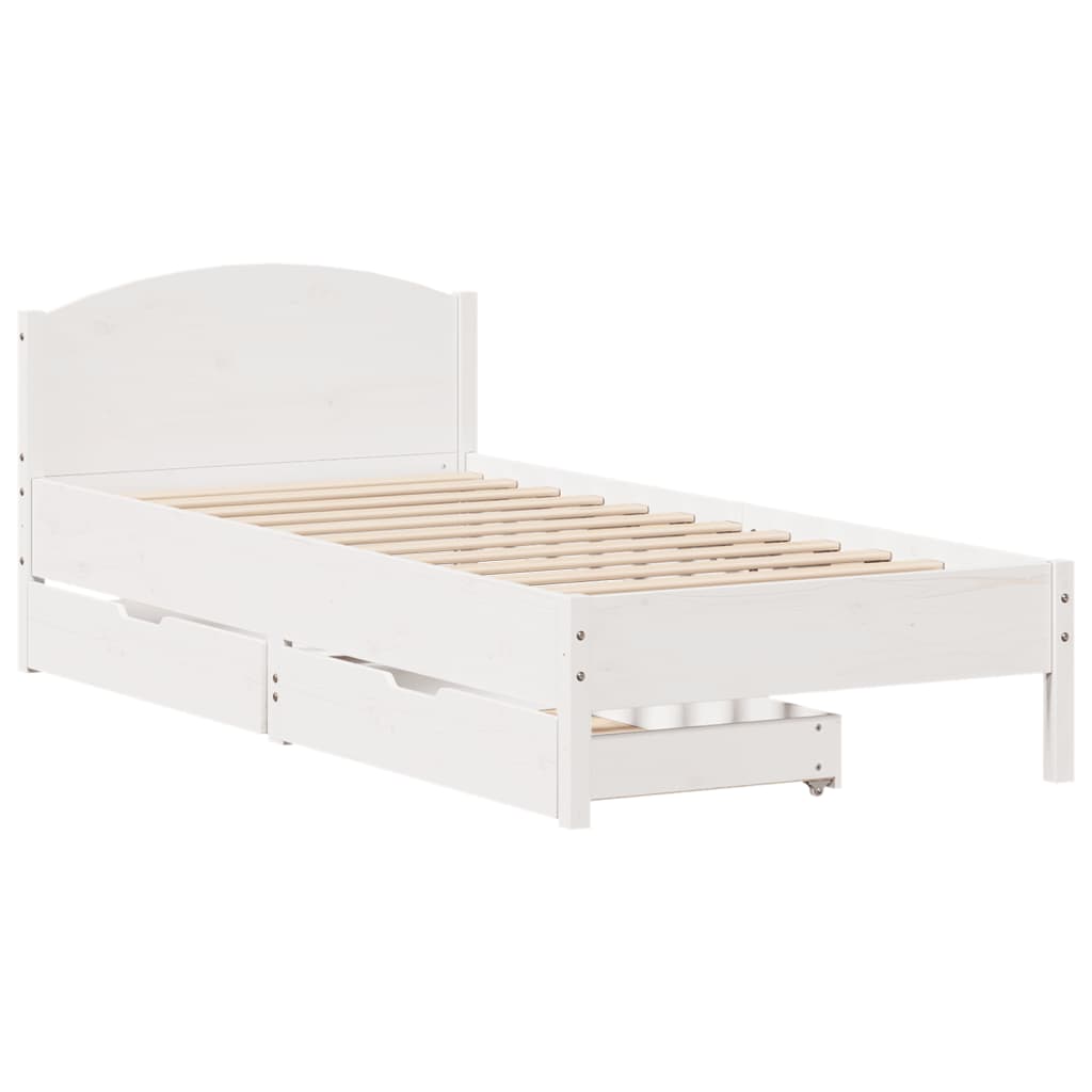 vidaXL Cadre de lit sans matelas blanc 90x200 cm bois de pin massif