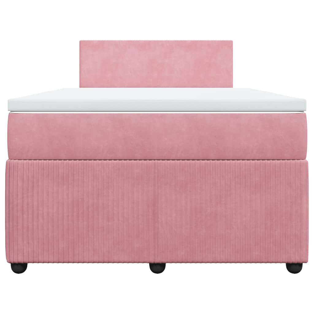 vidaXL Sommier à lattes de lit avec matelas Rose 120x200 cm Velours