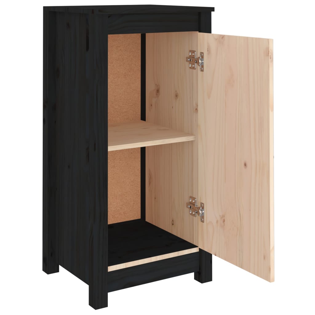 vidaXL Buffet noir 40x35x80 cm bois massif de pin