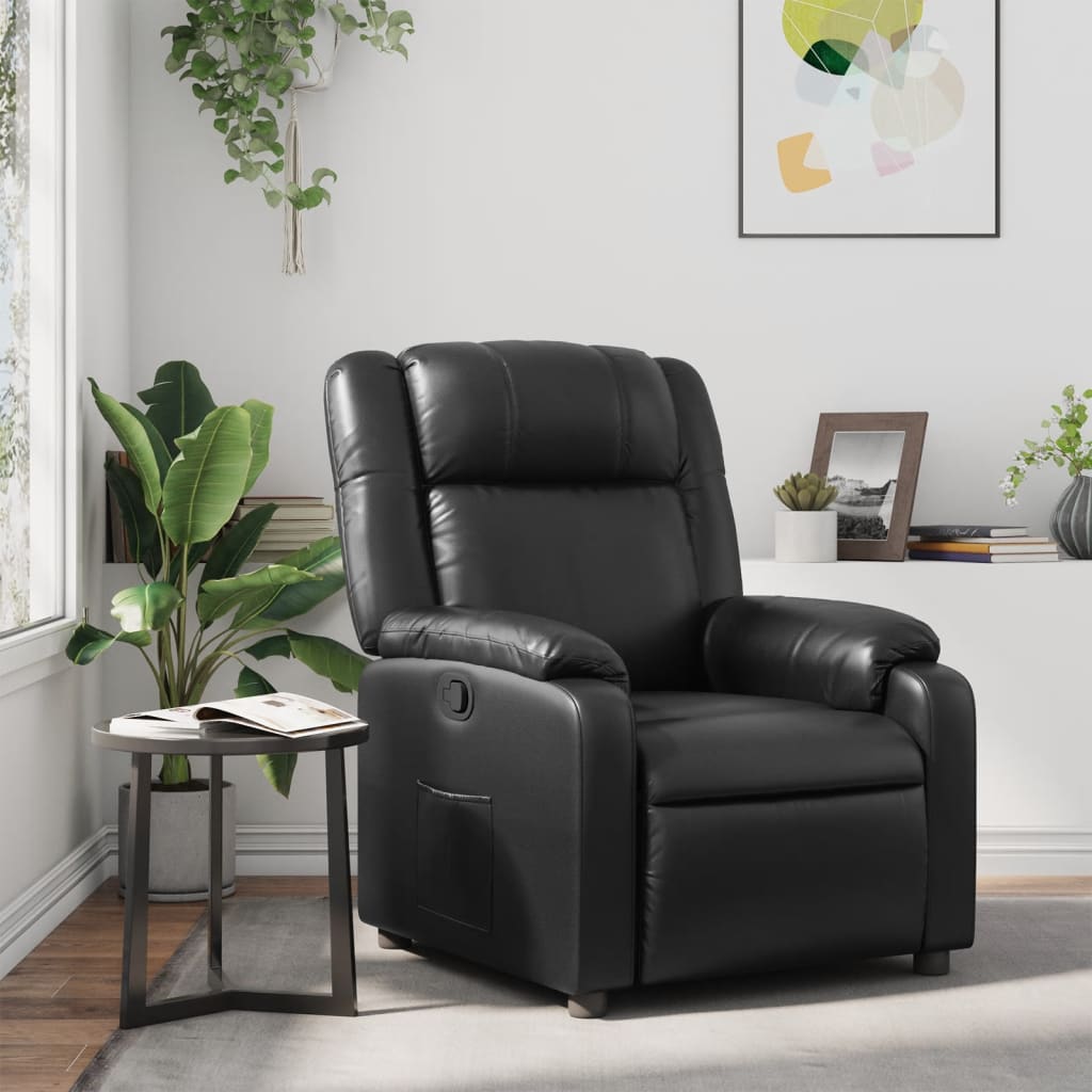 vidaXL Fauteuil inclinable Noir Similicuir