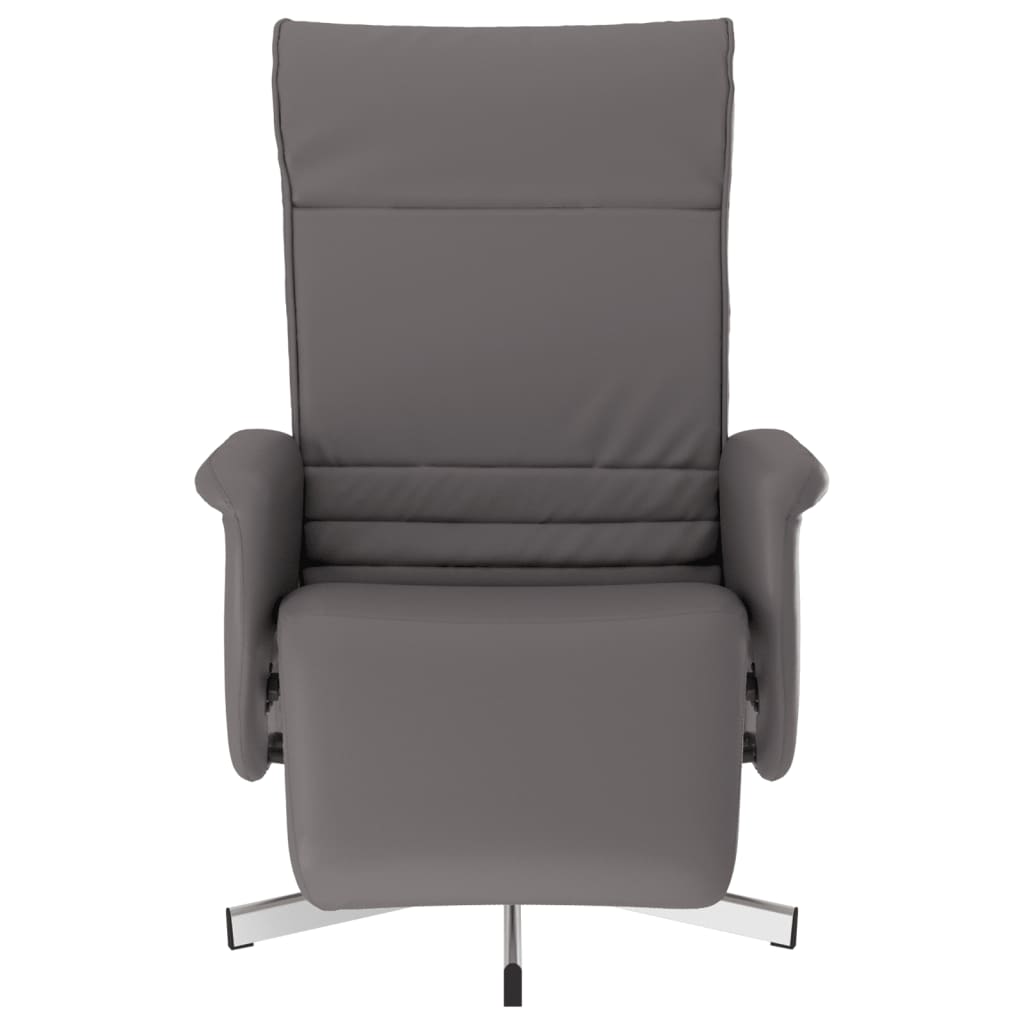 vidaXL Fauteuil inclinable avec repose-pieds gris similicuir