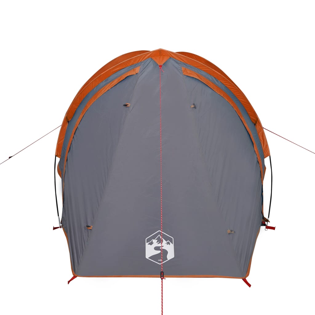 vidaXL Tente de camping à dôme 2 personnes gris et orange imperméable