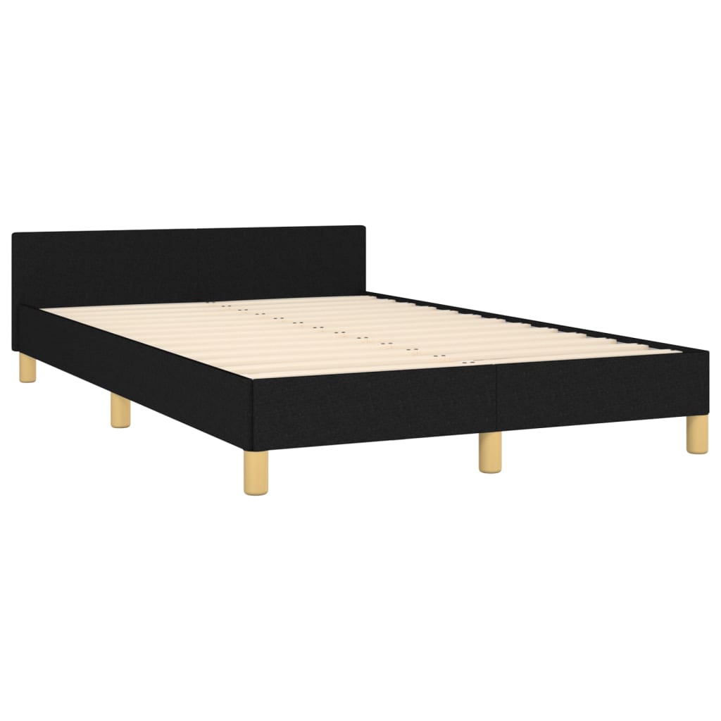 vidaXL Cadre de lit avec tête de lit noir 120x190 cm tissu
