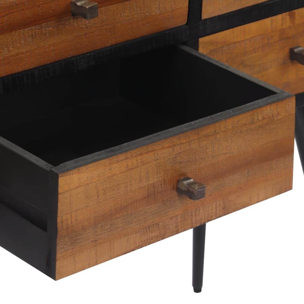 vidaXL Table console avec tiroirs 116x30x76 cm teck massif récupéré