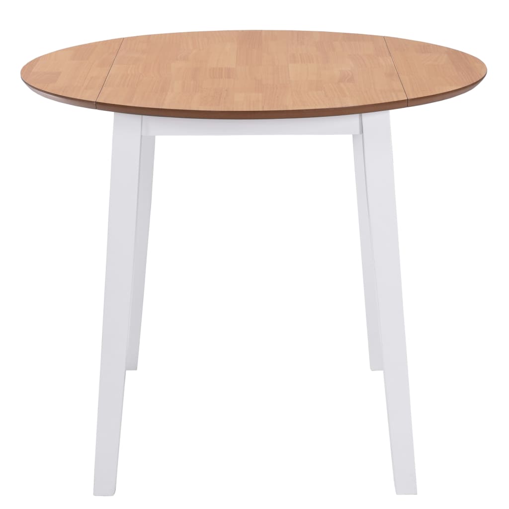 vidaXL Table à manger ronde à abattant MDF blanc