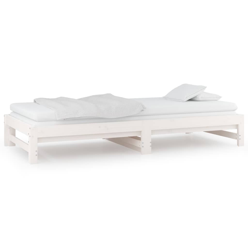 vidaXL Lit coulissant sans matelas blanc 2x(90x200) cm