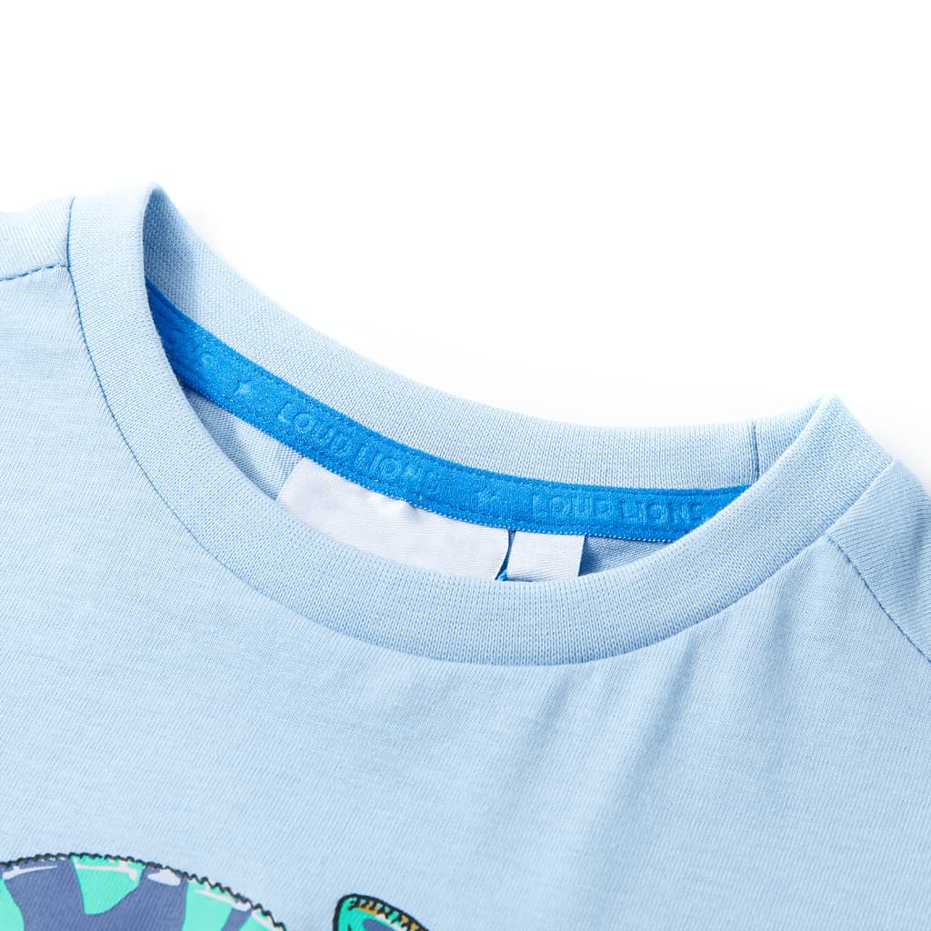 T-shirt pour enfants avec manches courtes bleu clair 116