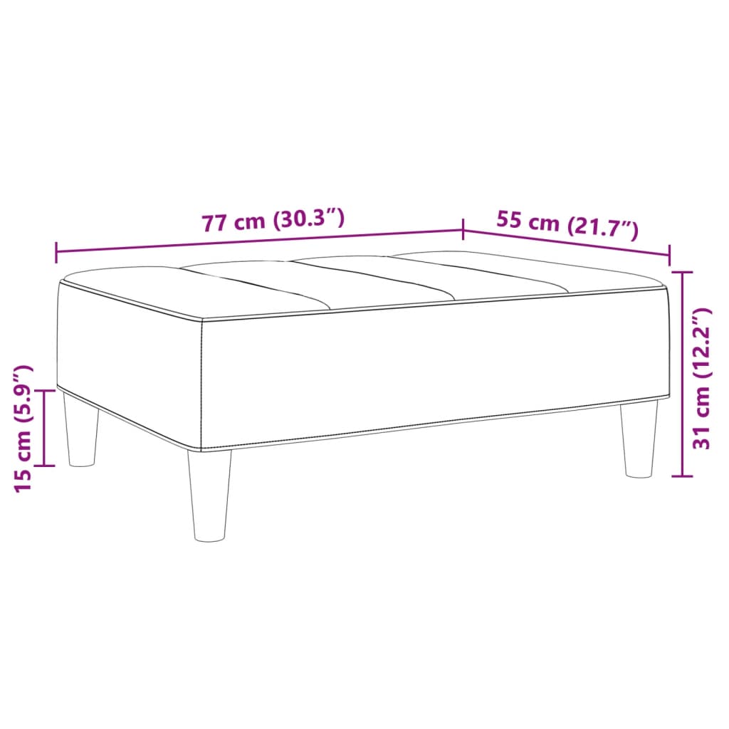 vidaXL Repose-pied jaune 77x55x31 cm velours