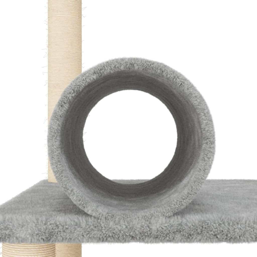 vidaXL Arbre à chat avec griffoirs en sisal gris clair 136 cm