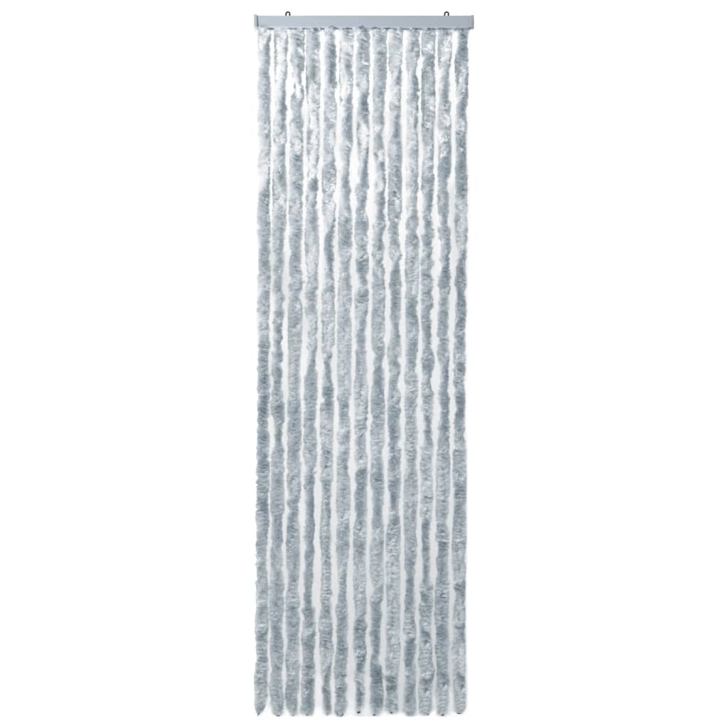 vidaXL Moustiquaire Blanc et gris 56x200 cm Chenille